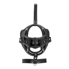 Muzzle with Removable Ball Gag - Black-thumb-3