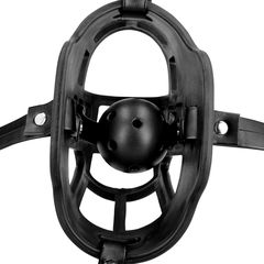 Muzzle with Removable Ball Gag - Black-thumb-10