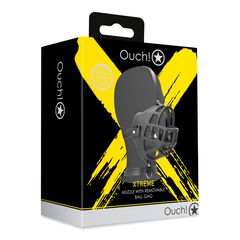 Muzzle with Removable Ball Gag - Black-thumb-4