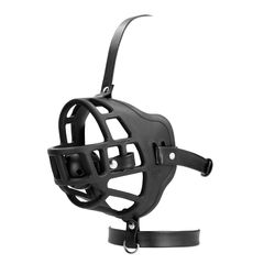 Muzzle with Removable Ball Gag - Black-thumb-2