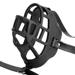 Muzzle with Removable Ball Gag - Black-thumb-8