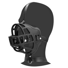 Muzzle with Removable Ball Gag - Black-thumb-1