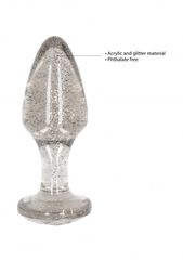 Acrylic Goldchip Butt Plug Set - Silver-thumb-3