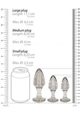 Acrylic Goldchip Butt Plug Set - Silver-thumb-6