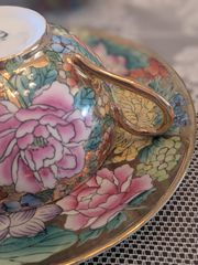Vintage floral σετ τσαγιού extra fine κινεζικής πορσελανης