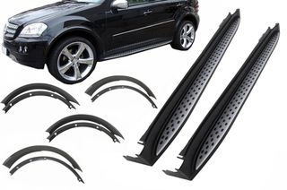 ΣΕΤ ΣΚΑΛΟΠΑΤΙΑ & ΦΡΥΔΙΑ ΦΤΕΡΩΝ Running Boards Side Steps with Fender Flares Wheel Arches Mercedes M-Class ML W164 (2005-2011)