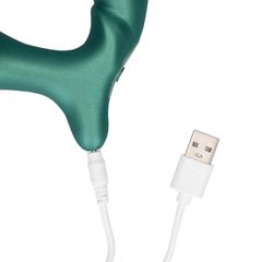 Stacked Vibrating Prostate Massager with Remote Control - Metallic Green-thumb-1