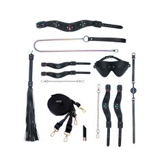 Ouch Venice Collection -Bondage Kit with Bag - Black-thumb-2