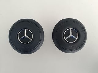 Αερόσακος Airbag γνήσιος δερμάτινος μαυρος καινούργιος για τιμόνι amg Mercedes, για w177 a class gla h247 glb x247 cla c118 w205 w213 eqa