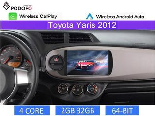 Toyota Yaris (2011-20) Car Radio 9" 2+32GB Ασύρματο CarPlay & Aσύρματο Android Auto GPS  WiFi EQ