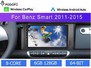Smart 451 Fortwo (2011-15) Android Car Radio 9" 6GB RAM + 128GB ROM Ασύρματο CarPlay & Aσύρματο Android Auto GPS  WiFi DSP