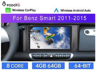 Smart 451 Fortwo (2011-15) Android Car Radio 9" 4+64GB 8-Core Ασύρματο CarPlay & Aσύρματο Android Auto GPS  WiFi DSP FM/RDS