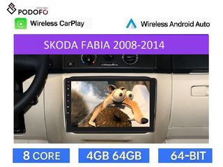 Skoda Fabia (2007-2014)  Android Navigation 10.1" 4GB + 64GB Ασύρματο CarPlay &  Android Auto