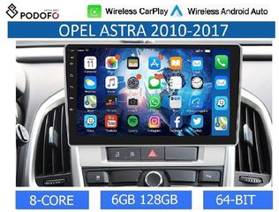 Opel Astra J (2010-2017) Android 13 Οθόνη 9" | 6GB RAM +128GB ROM | Ασύρματο CarPlay & Aσύρματο Android Auto | GPS, WiFi, DSP
