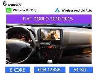FIAT DOBLO (2010-2015)  Android Car Radio 9" 6+128GB 8-Core Ασύρματο CarPlay & Aσύρματο Android Auto GPS  WiFi DSP
