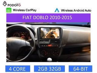 FIAT DOBLO (2010-2015) Podofo | Οθόνη 9” | Android 13 |2GB+32GB| Ασύρματο CarPlay & Aσύρματο Android Auto | GPS | WiFi | EQ