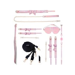 Ouch Paris Collection -Bondage Kit with Bag - Pink-thumb-2