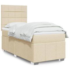 Κρεβάτι Boxspring με Στρώμα Κρεμ 90x200 εκ.Υφασμάτινο