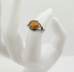 Vintage ασημένιο 925 δαχτυλίδι με Κεχριμπάρι Α9536 ΤΙΜΗ 75 ΕΥΡΩ