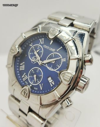 Roberto Cavalli Diamond Time Swiss Made Chronograph Blue Dial . A9086 TIMH 180 ΕΥΡΩ