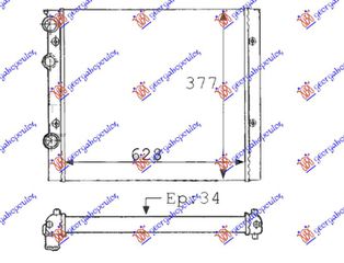 Ψυγείο Νερού Για Ολα Μηχανικό & ac (63x38) (Παροχές Πλευρα Οδηγου) Classic (6N0121253AC) για VW POLO 99-01