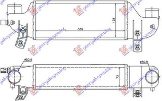 Ψυγείο Intercooler 1.8 Tdci (339x128x73)  (1227171)   για FORD FIESTA 99-02
