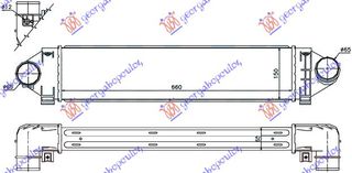 Ψυγείο Intercooler 2.5 St225 - RS305 - RS350 Βενζίνη (660x150x65) (LR031466) 2005- για FORD FOCUS C-MAX 03-07