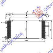 Ψυγείο A/C 2.2 - 2.7 Hdi (670x307) (6455EA) για PEUGEOT 407 04-10