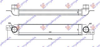 Ψυγείο Intercooler 1.3 - 1.7 Crti Πετρέλαιο (525x90x50) (all Aluminium) (1300411) για OPEL MERIVA 03-10