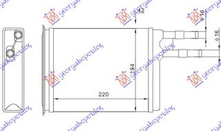 Ψυγείο Καλοριφέρ (220x194) (Τύπου DelpHi)  (644893)   για PEUGEOT BOXER 94-02