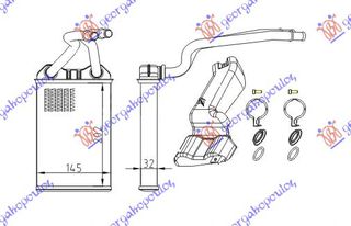 Ψυγείο Καλοριφέρ (205x145) (Μαζί Με Τις Σωληνες)  (5179475AA)   για CHRYSLER PT CRUISER 01-10