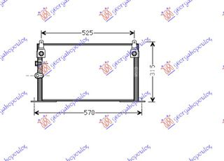 Ψυγείο A/C 2.5 Td (535x275x16) Παροχές Οδηγο (88460-35280) για TOYOTA HI-LUX 2WD/4WD 01-05