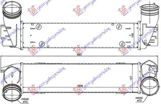 Ψυγείο Intercooler 3.0 (335i) Βενζίνη - 3.0 (335d) Πετρέλαιο (510x130x105) (φ70 - 70) (17517800682) για BMW SERIES 3 (E90/91) SDN/S.W. 05-08
