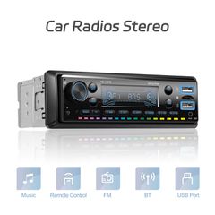 1 Din Car Radio mp3 και έλεγχο από APP με Bluetooth 5.0, USB, TF, AUX, FM & Πολύχρωμο Φωτισμό LED και φωτορυθμικό
