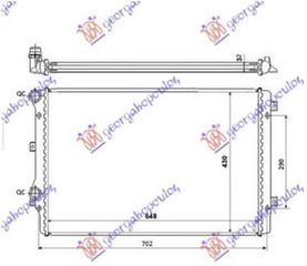 Ψυγείο Νερού 1.8 - 2.0 TFSI Βενζίνη (650x450x32) (Brazed)  (1K0121251L)   για AUDI A3 03-08