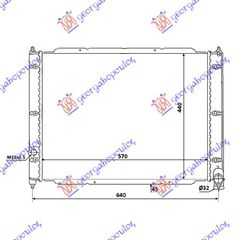 Ψυγείο Νερού 1.6 - 1.7 Πετρέλαιο (570x440) (025121253A) για VW TRANSPORTER (T3) 79-91