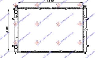 Ψυγείο Νερού 1.8 - 2.0 - 2.5 - 2.8 Βενζίνη - 1.9 - 2.4 D / td - 2.5 TDI Πετρέλαιο (720x360x32) Classic  (701121253D)   για VW TRANSPORTER (T4) 91-96
