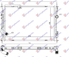 Ψυγείο Νερού 1.6 Πετρέλαιο Dci (628x428x32) MAHLE BEHR  (21400-BB50A)   για NISSAN QASHQAI 07-10
