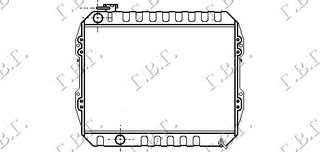 Ψυγείο Νερού 2.4 Πετρέλαιο (450x530x40) (16400-54610) για TOYOTA HI-LUX (YN 85) 2WD 89-94