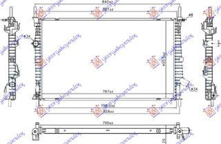 Ψυγείο Νερού 2.0 Tdci Πετρέλαιο (765x460x26) Fwd KOYO για FORD TRANSIT/TOURNEO CUSTOM 18-23
