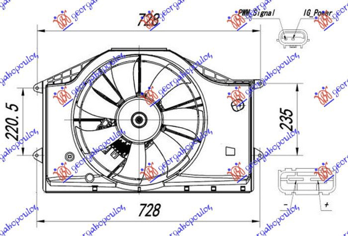 Βεντιλατέρ Ψυγείου Κομπλέ 1.0 - 1.5 Vtec Petrol (190305AAA01) για HONDA CIVIC SEDAN 16-22
