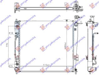 Ψυγείο Νερού 2.0 - 2.2 Crdi Πετρέλαιο Αυτοματό (510x480x26) (Τύπου Halla)  (253102B970)   για HYUNDAI SANTA FE 09-12