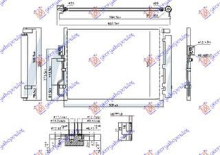 Ψυγείο A/C 1.6 Gdi TURBO Βενζίνη - 1.7 - 2.0 Crdi Πετρέλαιο (495x385x16) (τσεxιας)  (97606-D7050)   για HYUNDAI TUCSON II (TL) 15-18