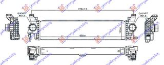 Ψυγείο Intercooler 1.6 (109 - 111 Cdi) (650x143x50) (4475010501) 2009- για MERCEDES VITO (W447) 15-