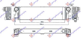 Ψυγείο Intercooler 2.2 (114 - 116 - 119 Cdi - Bluetec (665x188x64) (4475010301) για MERCEDES VITO (W447) 15-