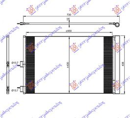 Ψυγείο A/C A 45 AMG (650x43x12)  (A0995001054)   για MERCEDES A CLASS (W176) 12-15