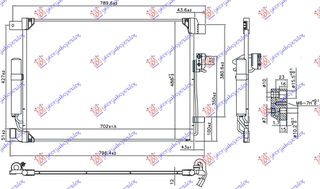 Ψυγείο A/C 2.3 Dci Πετρέλαιο (702x488x12) (921004KJ0A) για NISSAN P/U (D23) NAVARA NP300 2WD-4WD 15-