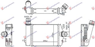 Ψυγείο Intercooler 1.0 Tce (255x217x50) (144966668R) για RENAULT CLIO 19-23