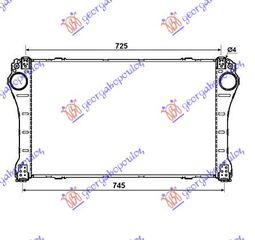 Ψυγείο Intercooler 2.0 - 2.2 D4d (690x367x26) Σφυγκτήρα - κουμπωτο (179400R040) για TOYOTA AURIS 10-12