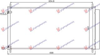 Ψυγείο A/C 2.0 - 2.2 D4d Πετρέλαιο (670x330x16) (26) για TOYOTA AURIS 10-12